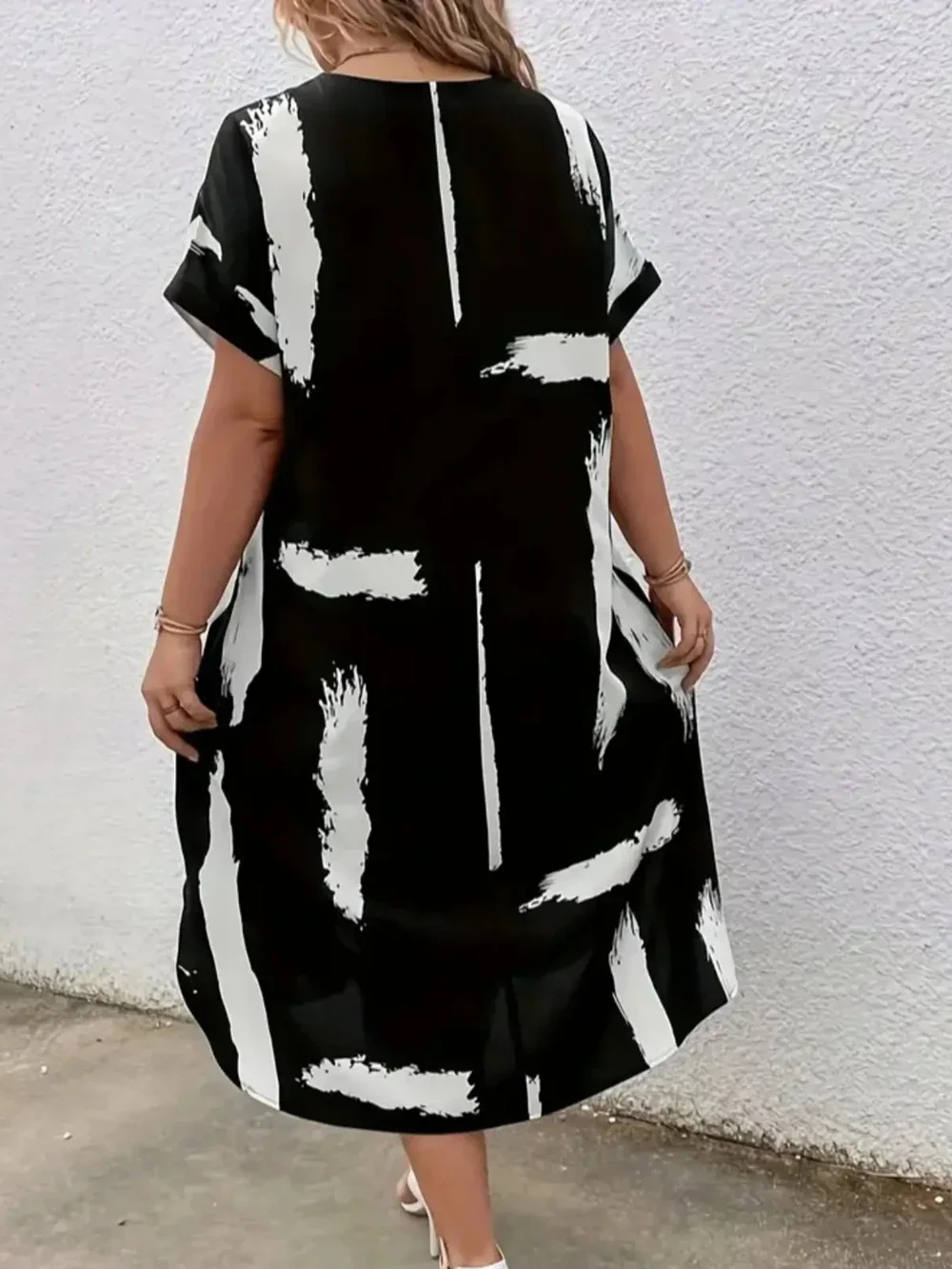 Plus Size Women Fashion Casual Dresses Summer Elegant Printing Temperament Long Dresses Women