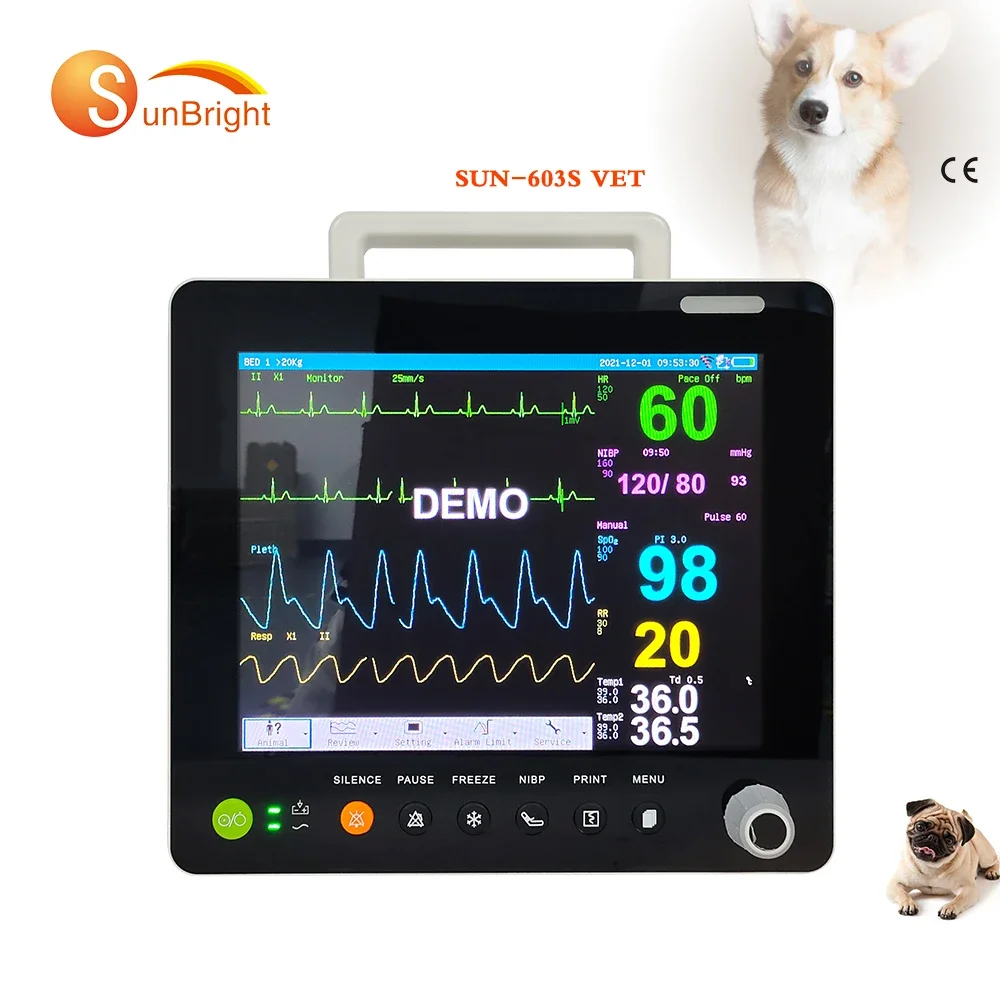 Veterinary Vital signs Equipment Digital vet clinic hospital pet 6 parameter machine