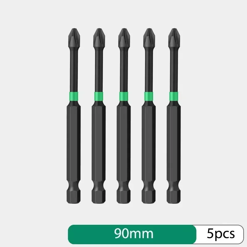 5Pcs PH2 Impact Screwdriver Bit Set Special Hex Shank Slotted Cross Phillips Batch Head Hardness Screw Driver Hand Tools