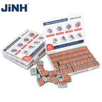 JINH 43Pcs CMK41 Lever Connector Nuts Assortment Pack Quick Splicing Electrical Terminal Blocks Standard Solid Flexible Wires