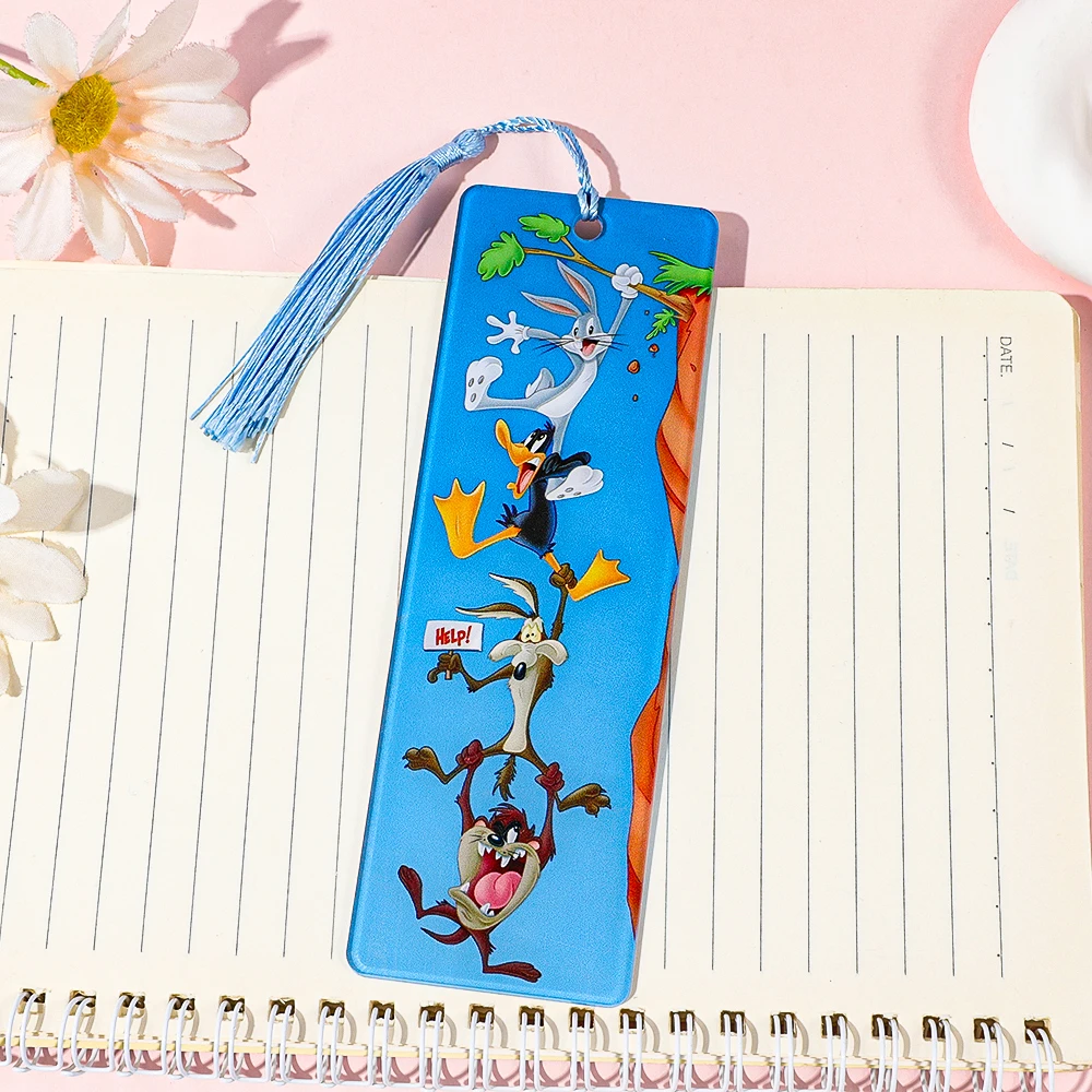 Rabbit Brother Cartoon 3D Bookmark - Joyful Character Stacking Music Design Animation Comic Reading Mark Childhood Animation Fan