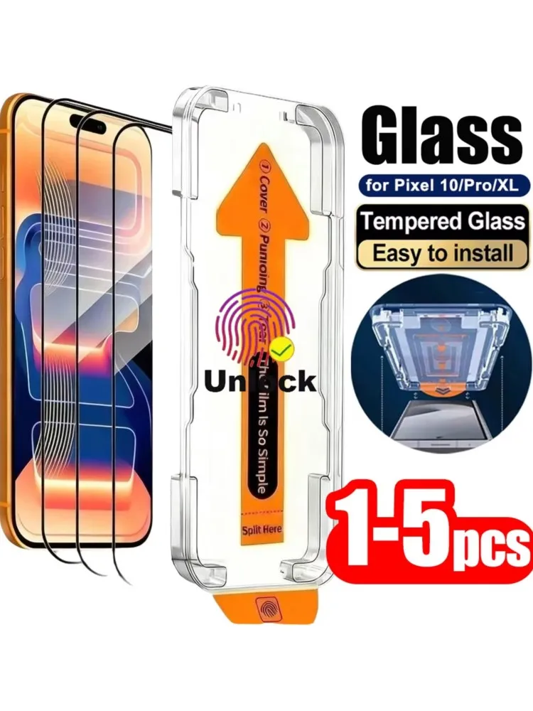 3 sztuki szkła hartowanego HD z funkcją odblokowania ekranu do Google Pixel 10 Pro 11 Pro XL 9 8 10A 9A 8A 7 7A 6A, bezpyłowe, łatwe w montażu. — zdjęcie produktu 7