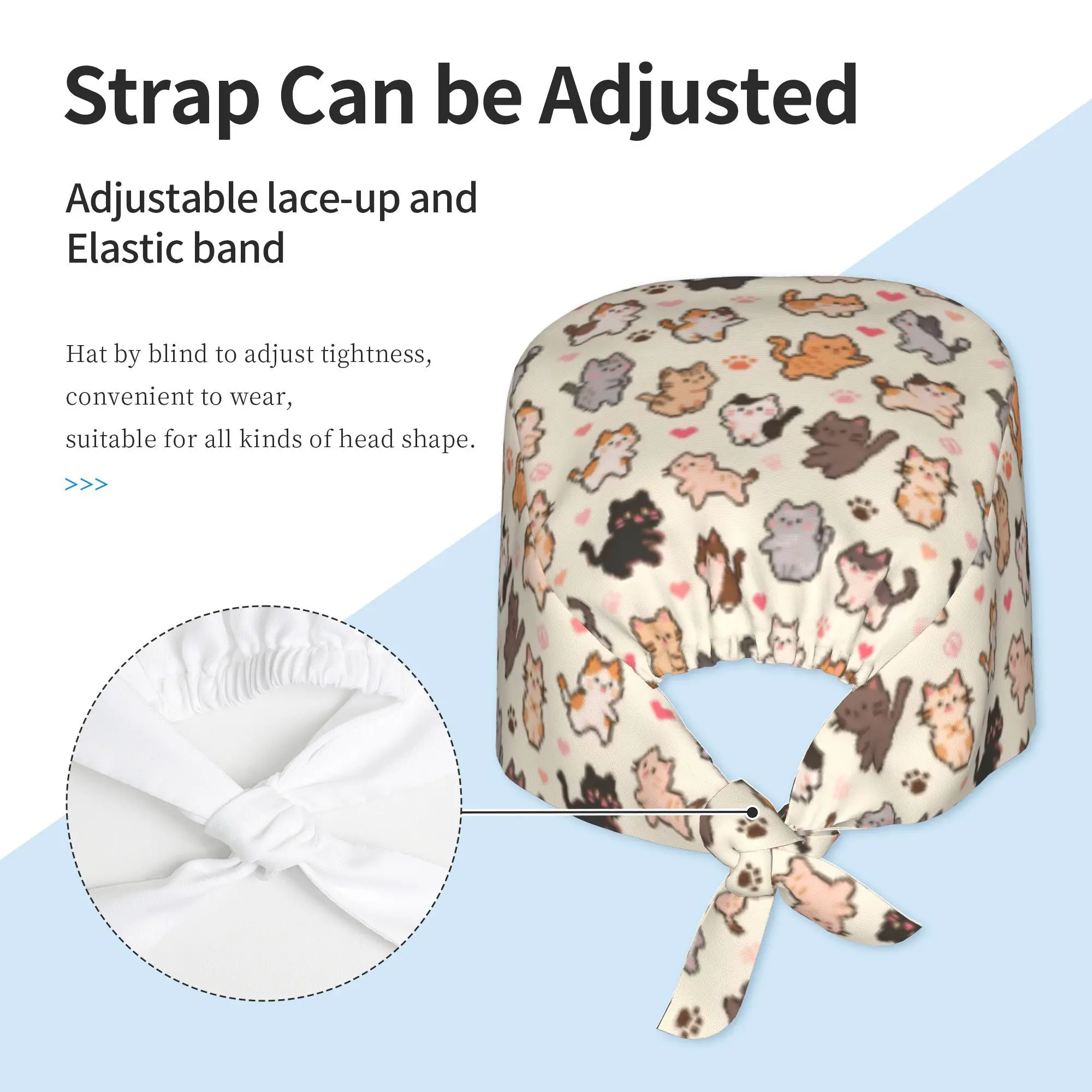 1pc Cute Animal Design Breathable Work Adjustable Nursing Restaurant Kitchen Cleaning Unisex Adjustable for Coffee Shops