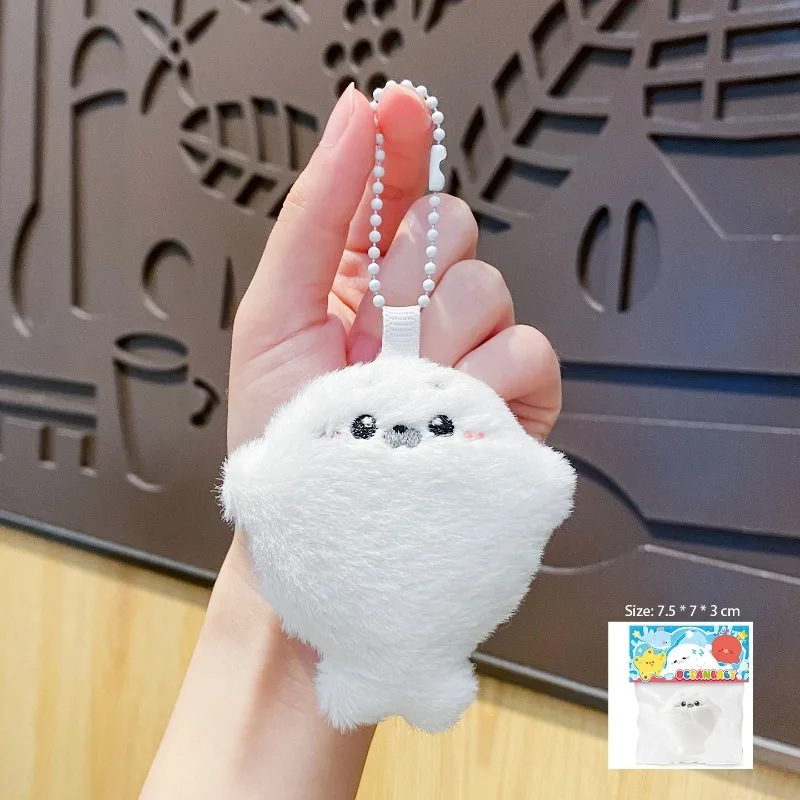 Ciondolo portachiavi bambola di peluche con sigillo morbido Accessori per bambole di pezza animale dell'oceano Portachiavi con sigillo soffice Kawaii Decorazione per la casa