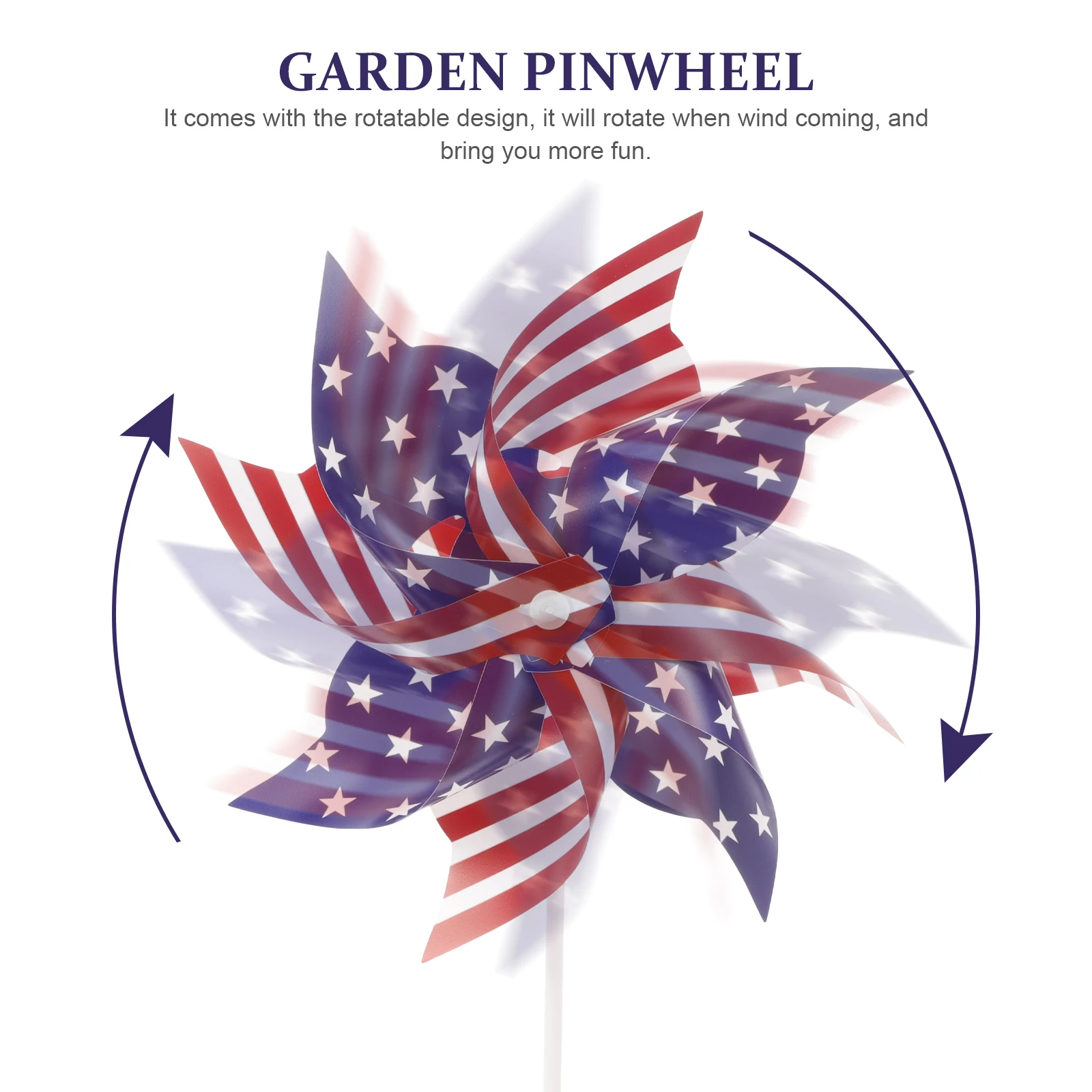 

12 Pcs Lawn Memorial Day Decoration Garden Pinwheels Hollow Rod Outdoor Yard Windmill