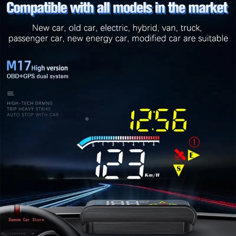 Alat Diagnostik Sistem Peringatan Speedometer Cerdas Kecepatan Berlebih Digital Kepala HUD