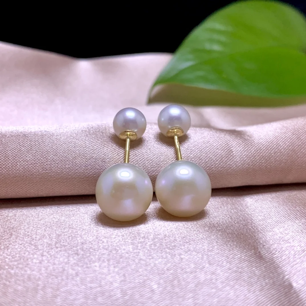 shilovem 18k yellow gold  Natural freshwater pearls Drop Earrings fine Jewelry women trendy anniversary new gift yz0606105zz