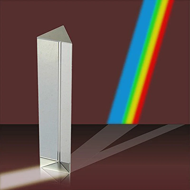 Optical Glass Rainbow Prism 25x25x80mm Teaching Triangle  Prisms Colorful Light Shooting Rainbow Effect Photography