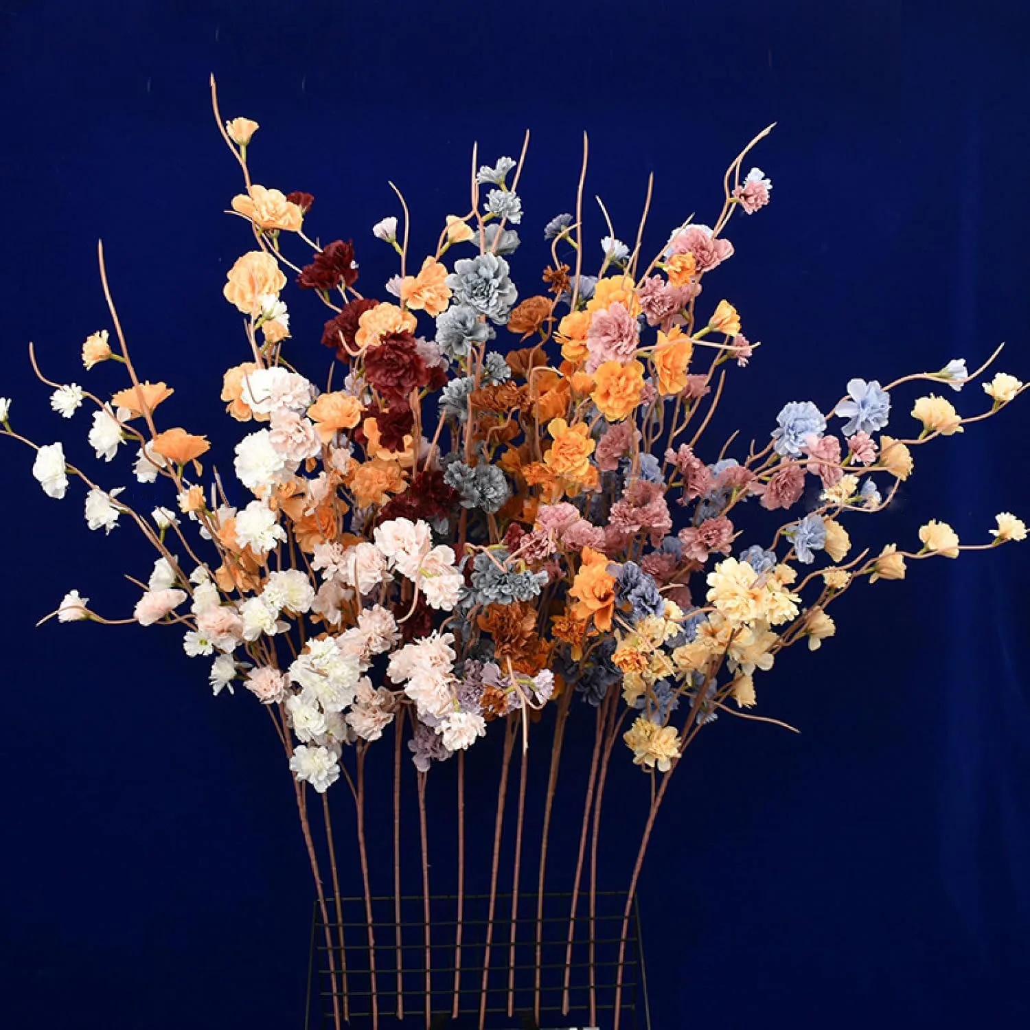 

Yannew Tall Artificial Flowers Terracotta Home Room Decoration Long Stem Silk Crape Myrtle for Autumn Wedding Table Vase Decor