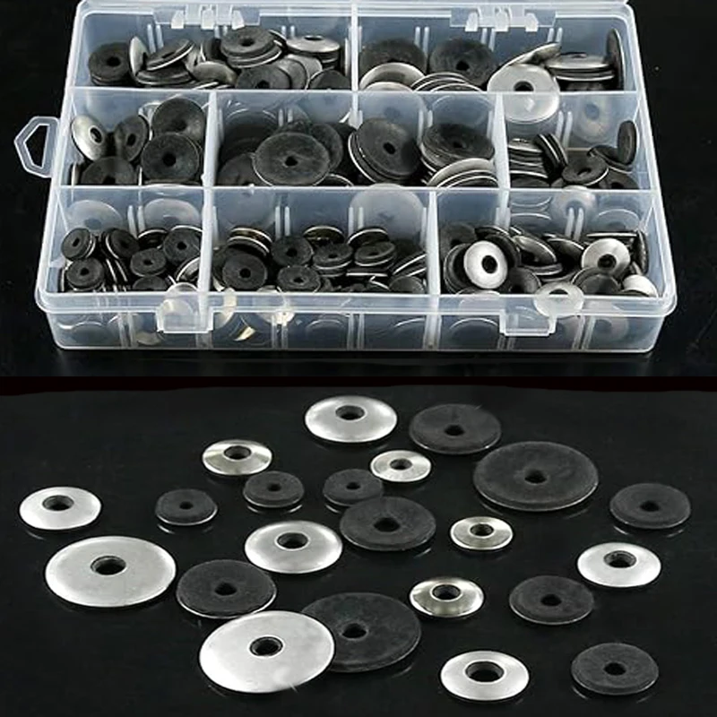

320 шт. уплотнительных шайб из нержавеющей стали 304 (M4.2, M4.8, M5.5, M6.3) с резиновыми прокладками EPDM, водонепроницаемые, пылезащитные, противоскользящие