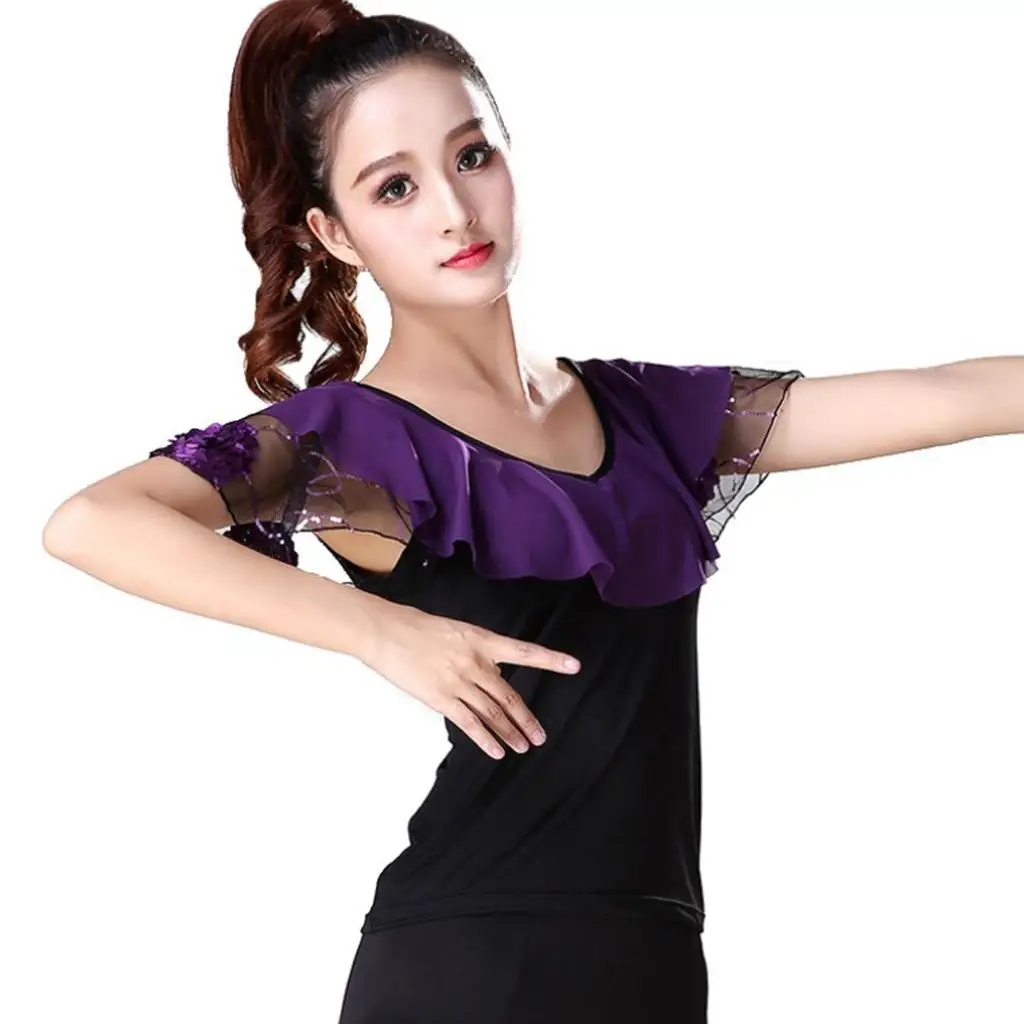Flamenco Dance Tops Elegant Slim Fit Ballroom Dance Clothes for Competition and Standard Lessons