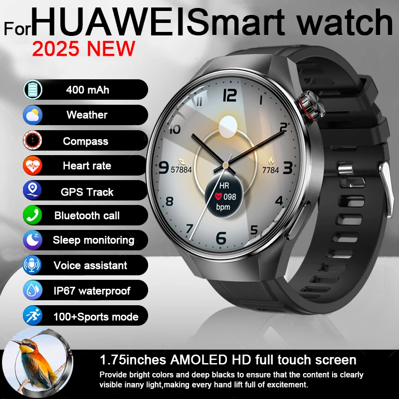 2025 НОВИНКА для Huawei 1,75 AMOLED экран GPS спортивные умные часы спортивные траектория пульсометр компас Bluetooth умные часы с вызовом