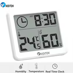 Digital Clock Desk Clock with Temperature Humidity Wall Clocks for Home Kitchen Office Desk Decorations NIDITON