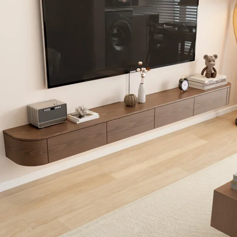 

Customizable Modern Solid Wood Suspended TV Cabinet Household Small Apartment Living Room Stands Furniture Simple Hanging