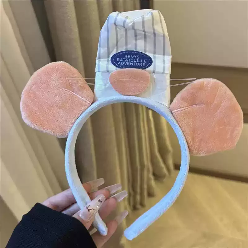 Cute Ratatouille Remy Plush Hair Band Cute Fluffy Face Wash Headband for Women Creative Character Headwear Hair Accessory Gift view 2