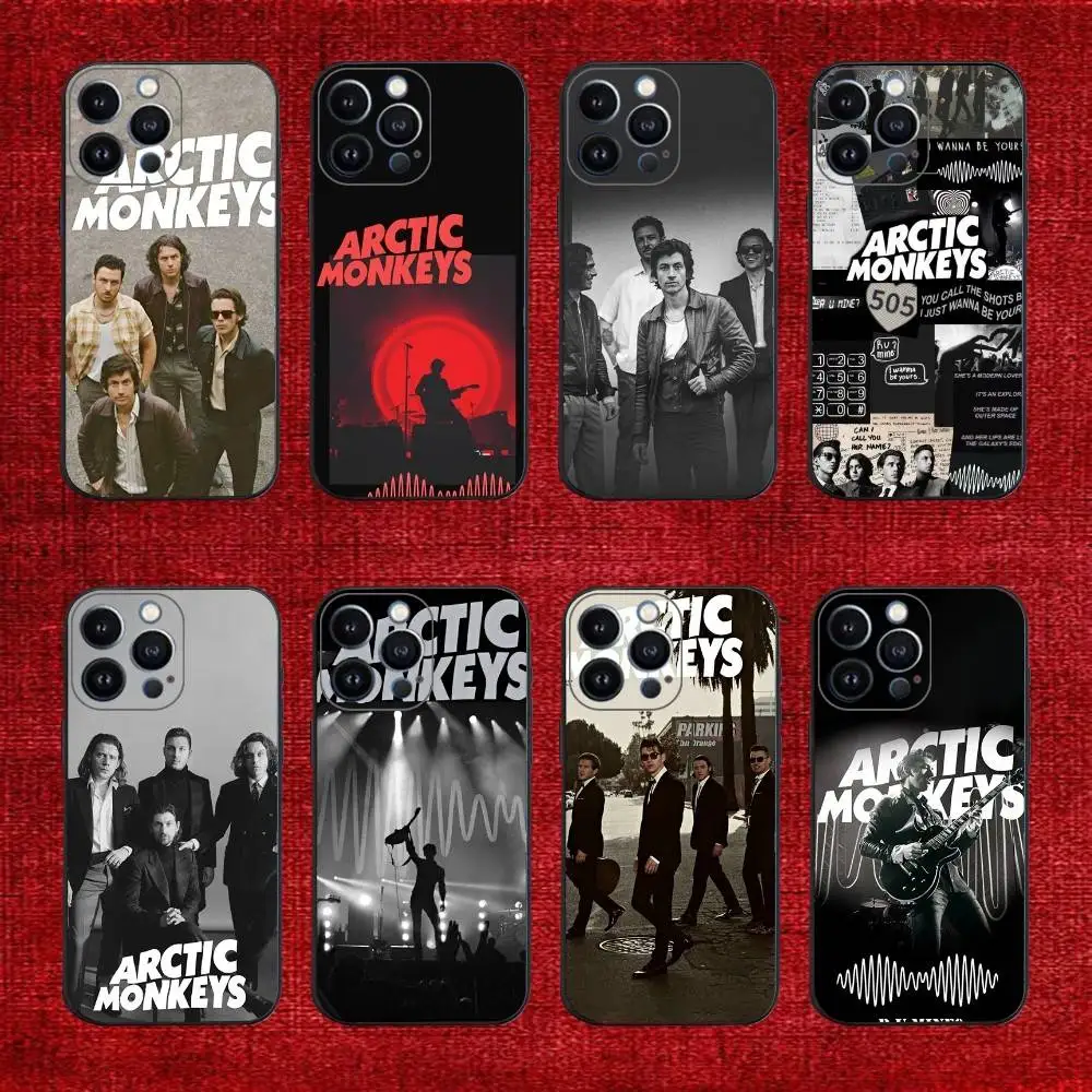 

A-Arctic Rock Monkeys Phone Case For iPhone 16e,16,15,14,13,12,11,Pro,X,XS,Max,XR,Plus,Mini Soft Black Cover