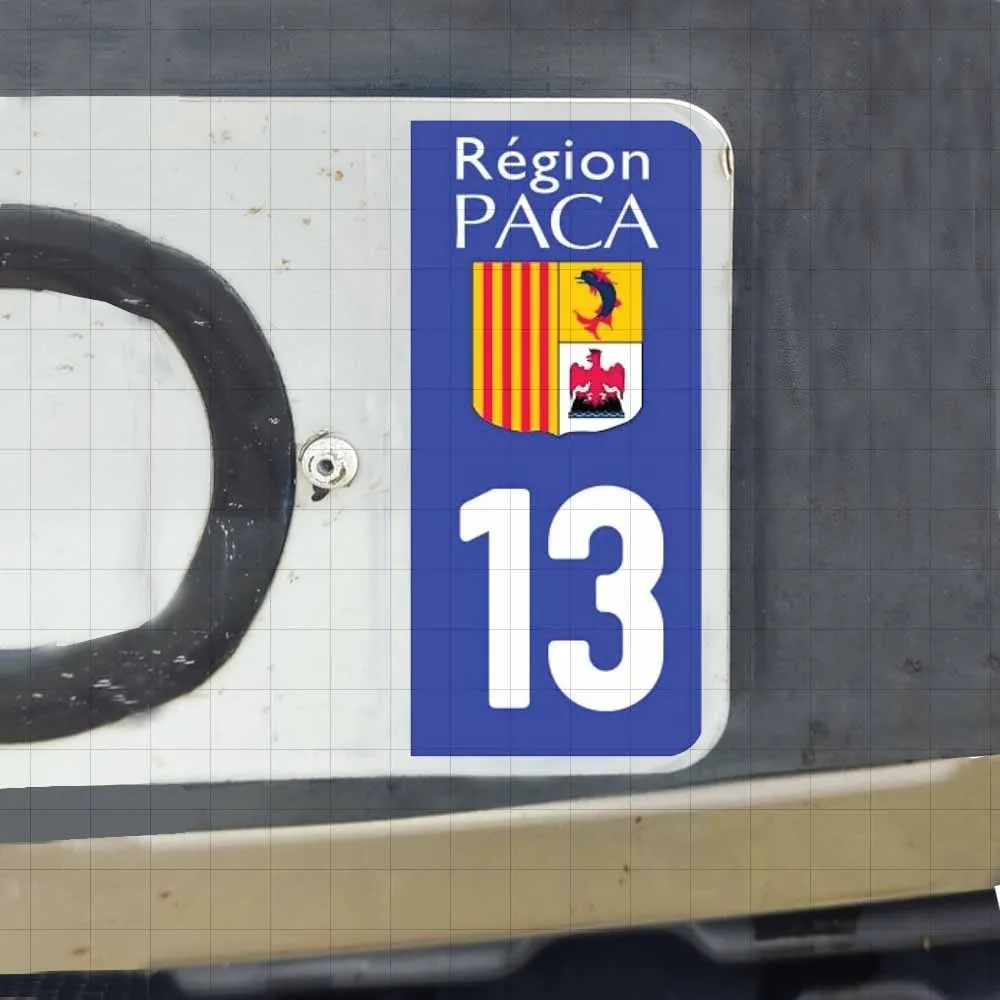 Juego de 2 Calcomanías para Placa de Matrícula PACA 13, Vinilo Impermeable, para Placa de Vehículo