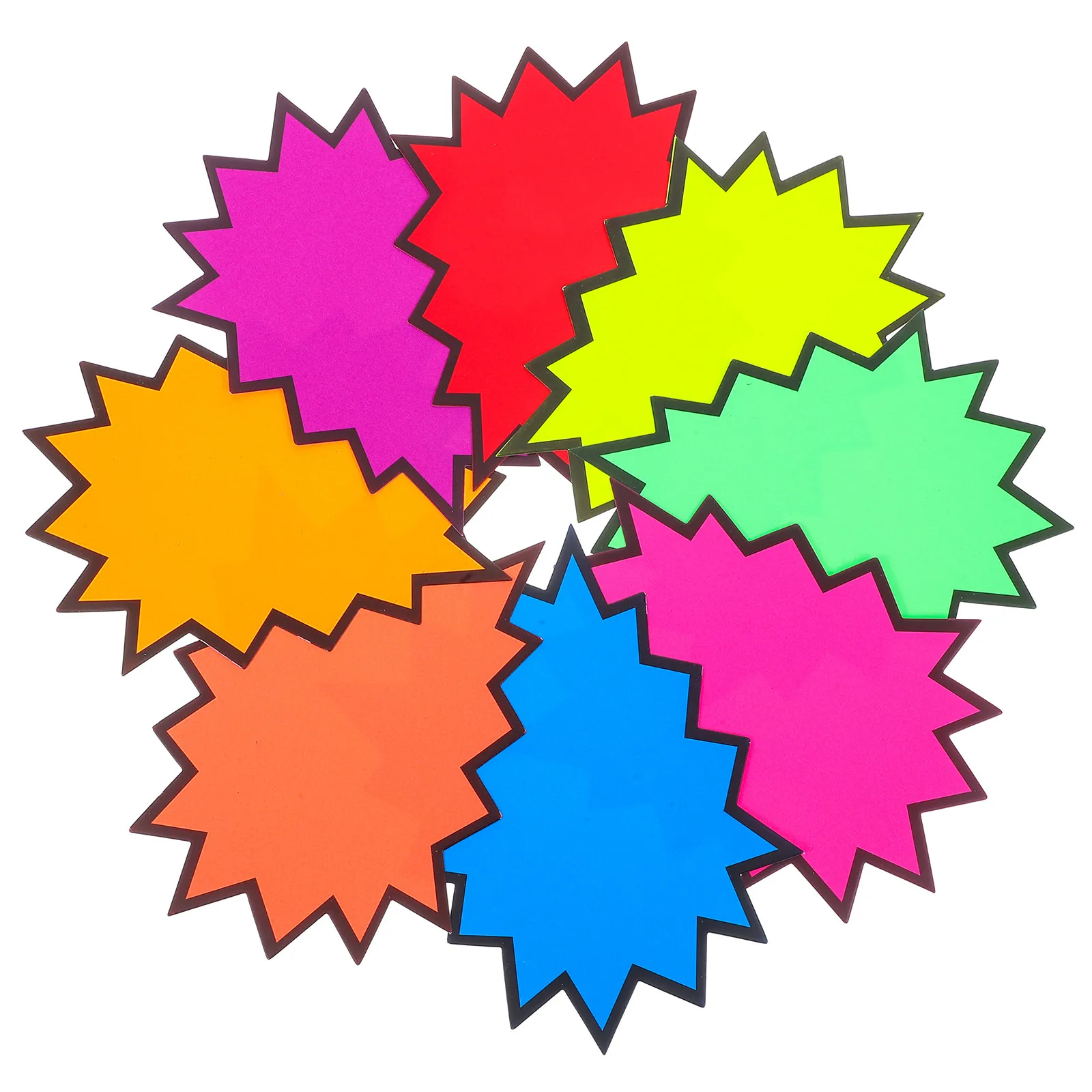 

80Pcs Vibrant Fluorescent Burst Price Tags Blank Paper Labels for Retail Stores Supermarket Garage Sale Yard Sale Sign Display