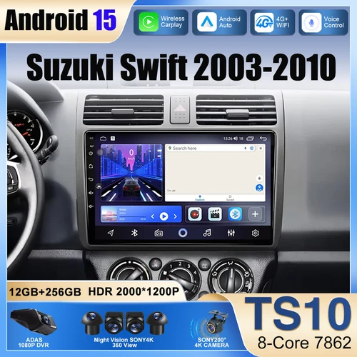 Android autoradio estéreo para Suzuki Swift 2003 - 2010 navegación automática GPS unidad principal reproductor de vídeo Multimedia 4G Carplay 2din DVD