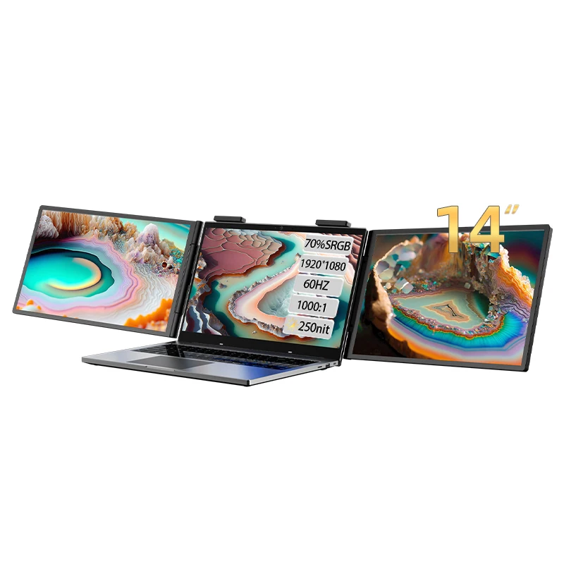 

Eimio OEM портативный тройной экранный монитор для ноутбука IPS панель типа C интерфейс лучший двойной монитор для путешествий