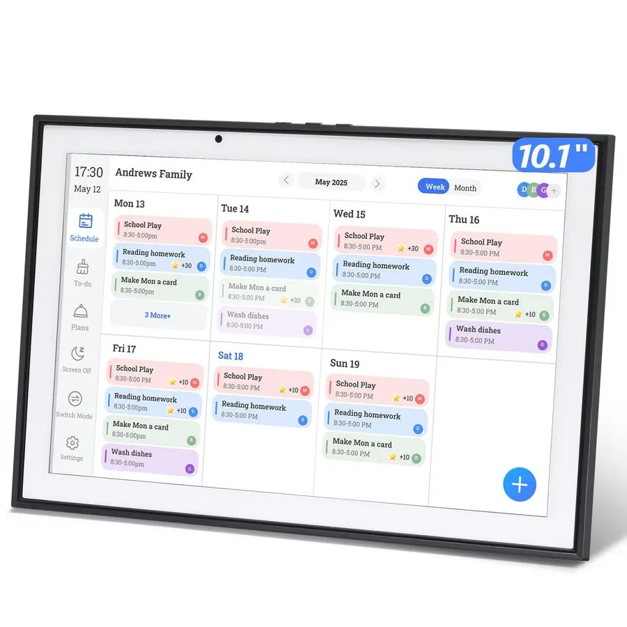 

inch Smart Digital Calendar amp Chore Chart, 1920 1080P Full HD Touchscreen Interactive Display, Desk Planner with Meal Schedule