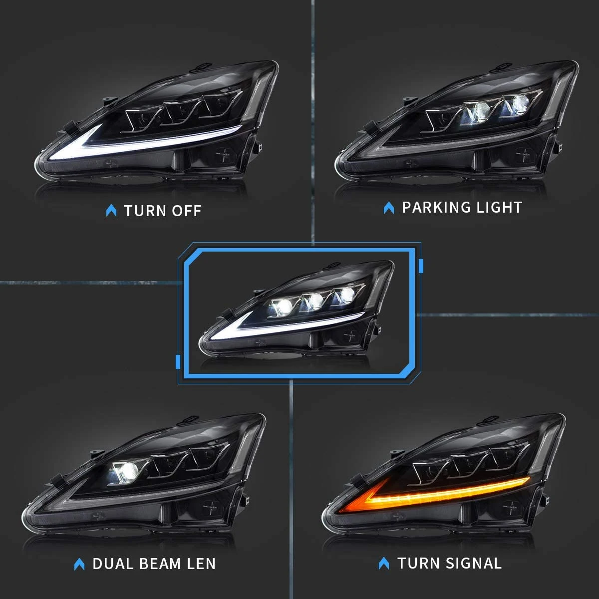 Car Lights LED Headlights For Lexus IS IS250 IS250C IS350 IS350C IS220d 2006-2012, ISF 2008-2014 Sequential Indicator Projecctor