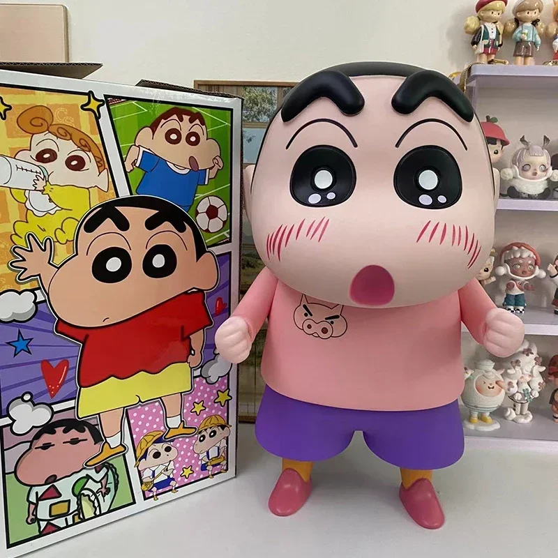 Crayon Shin-Chan Anime Action Figure Toys, Coleção Manga Boneca, Modelo de Ornamentos, Presente para Crianças, 42cm