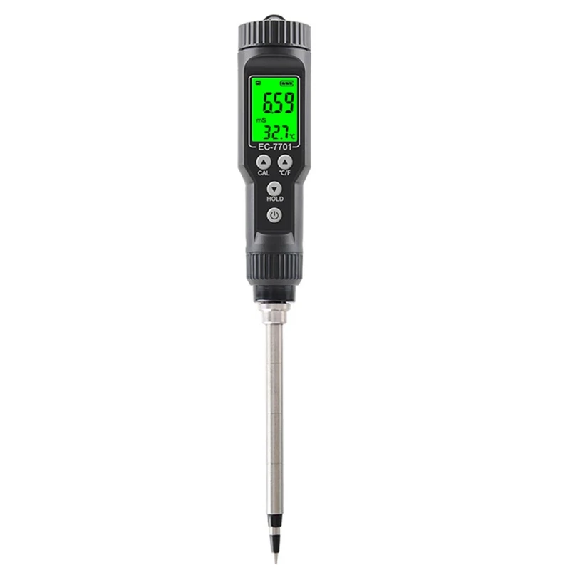 EC-7701 Smart Soil EC Meter 0.0-10.0Ms/Cm Soil Tester Data Logger Temp Analyzer For Hydroponics Planting Garden Easy Install