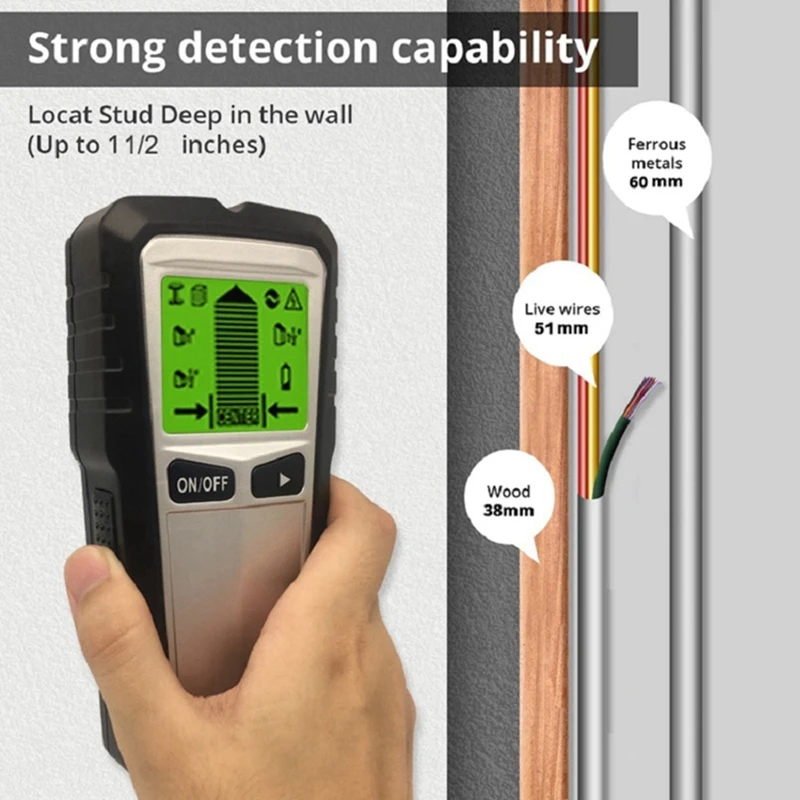 FULL-Wall Scanner 3 In 1 Electronic Stud Sensor Wall Wood Detector Beam Detector Stud Detector With HD LCD Display Wood Metal
