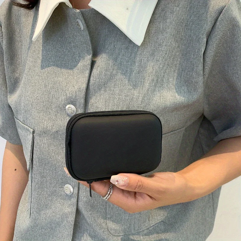 Portable Electronic Organizer Bag - Hard Shell Travel Case for Earphones, Charging Cables, USB Chargers -  Phone Accessories
