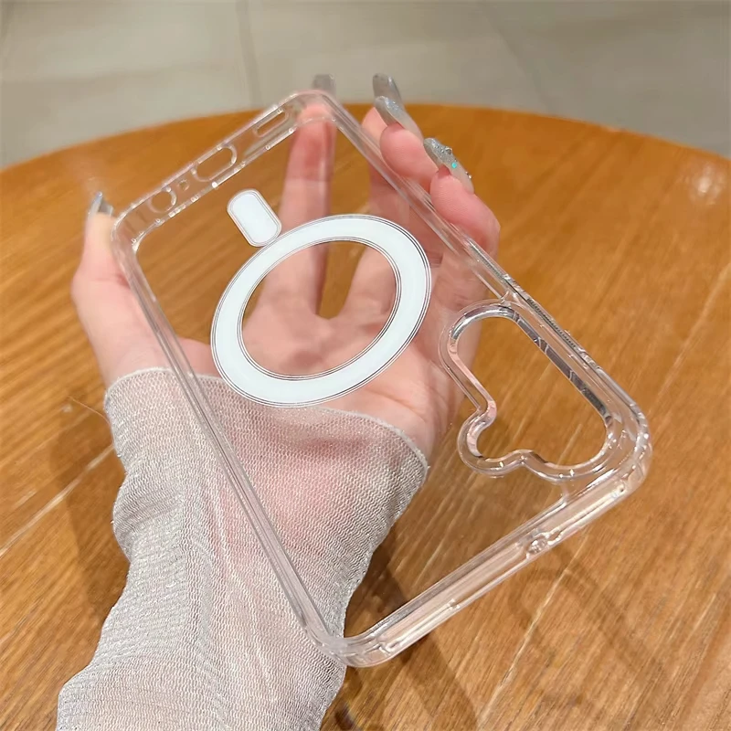 Original Clear Acrylic For Magsafe Phone Case For Samsung S25 S24 S23 S22 S21 FE Plus Ultra A16 A36 