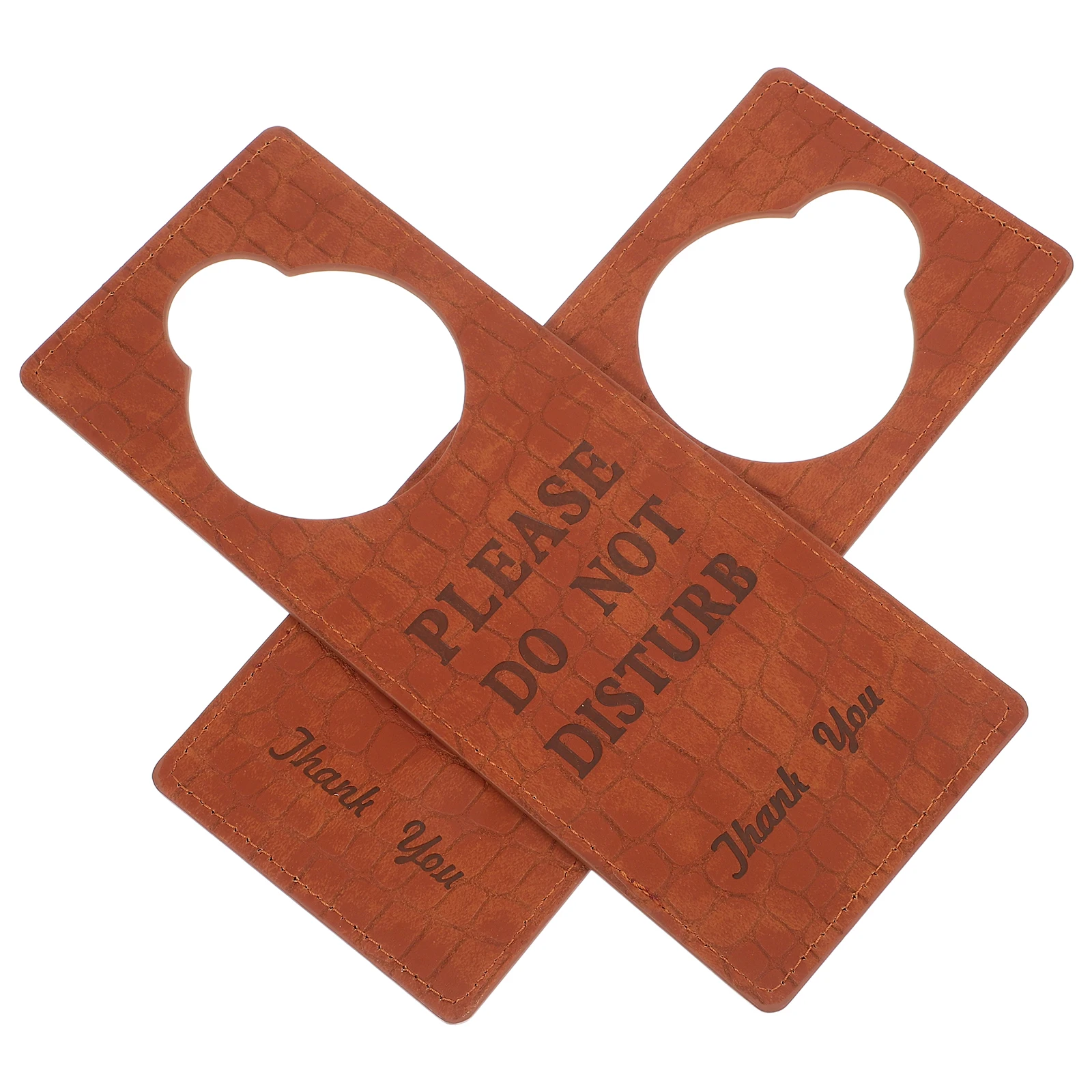 

2 Pcs Hotel Room Door Sign Hangers Not Disturb Signs for Doors Tips Brown