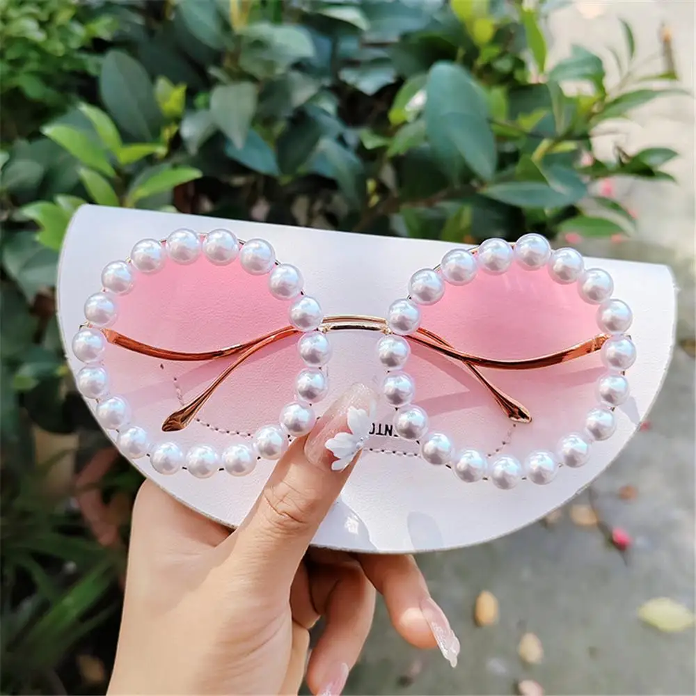 INS Style Pearl Sunglasses Fashion Vintage Luxury Party Glasses Unique Trendy Wavy Metal Temples Shades for Women