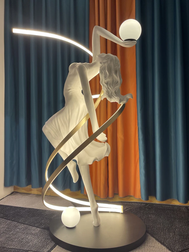 New Abstract Sculpture Floor Lamp Sales Office Hotel Lobby Decoration Dance Goddess Art Personality Decoration Standing Lamp