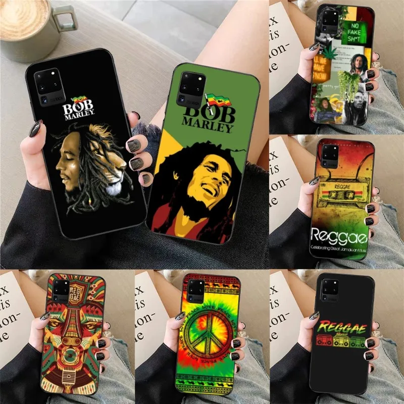 Reggae Marley Mobile Cell Phone Case for Samsung Galaxy S23 S22 S21 S10 S9 S8 Plus Ultra Black Soft Phone Cover Funda