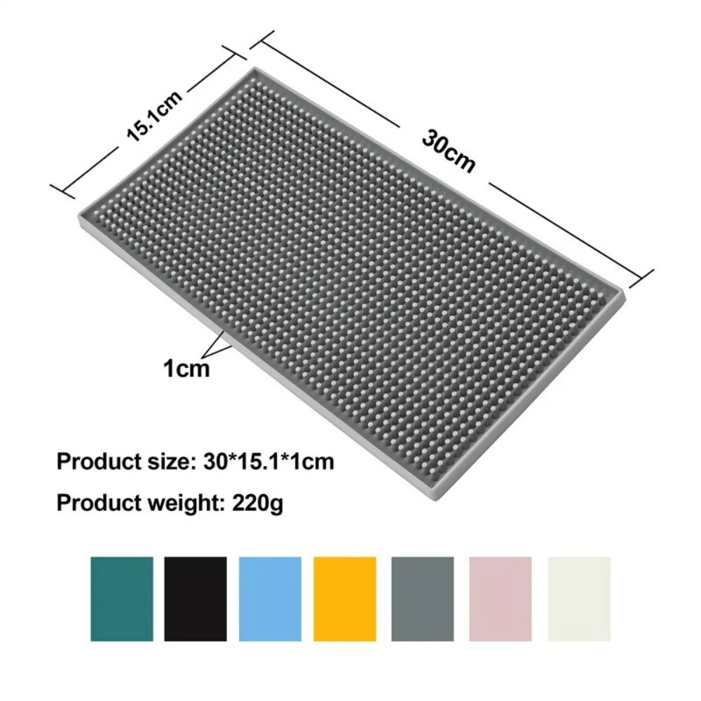 Silicone Service Bar Mat Non-Slip Base Easy Clean Surface Silicone Bar Mat Liquid Absorbent Heat Resistant Bar Drying Mat