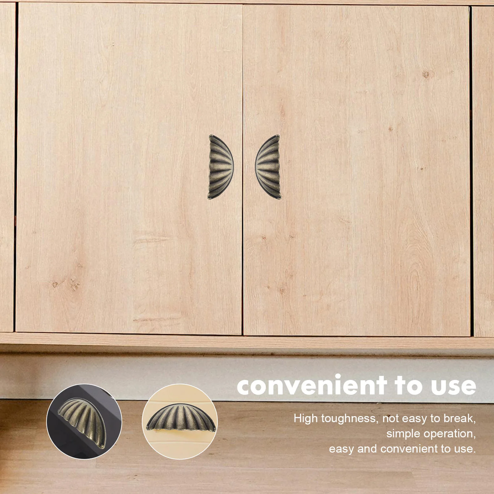 6pcs Vintage Bronze Pull Handles Semi-Circular Zinc Alloy Cabinet Knobs For Furniture Kitchen Cupboard Dresser Drawer Door