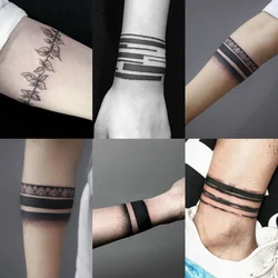 Temporary Tattoo Stickers Waterproof 15 Days Tattoo Armband Bracelet Fake Tattoo