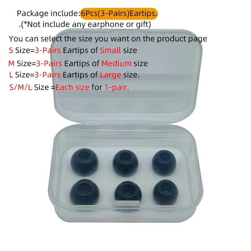 3 Pairs TWS-Pro2 Memory Foam Eartips Replacement for Samsung Galaxy Buds, Buds 3, Buds2, Buds+ Plus, Gear IconX Beats Studio B