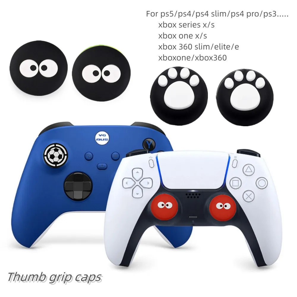 สําหรับ Playstation 5 PS5 PS4 PS3 Xbox Series X/S 360 One S Controller จอยสติ๊กอุปกรณ์เสริมซิลิโคนหมวก Thumb Stick Grip Caps