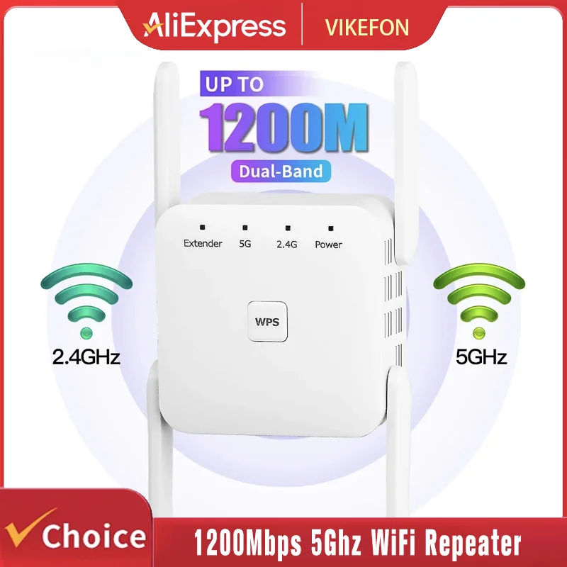 

1200Mbps 5Ghz Wireless WiFi Repeater Booster 2.4G/5GHz Wi-Fi Signal Amplifier Extender Router Network Wlan WiFi Repetidor