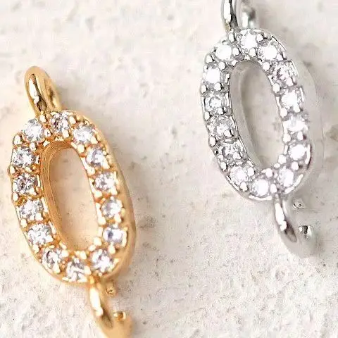 

Copper-plated Gold Elliptical Zircon Double Hanging Charms Pendant For Jewelry Making DIY Necklace Bracelet Accessories Findings