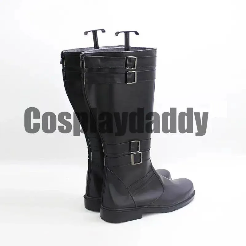 أحذية فيلم ستار التأثيرية بن سولو كيلو رن أحذية جلدية بحزام أسود لجميع القديسين وعيد الميلاد مصنوعة حسب الطلب