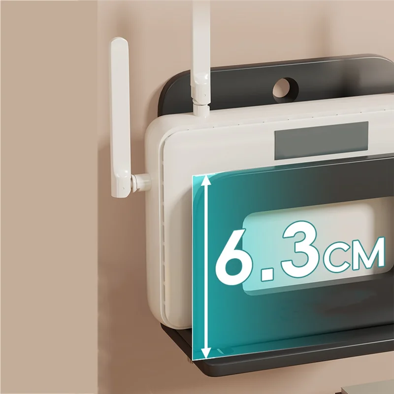 Suporte de parede ajustável ABGI para dispositivos pequenos, adequado para reprodutores de mídia de modem roteador, design seguro e que economiza espaço