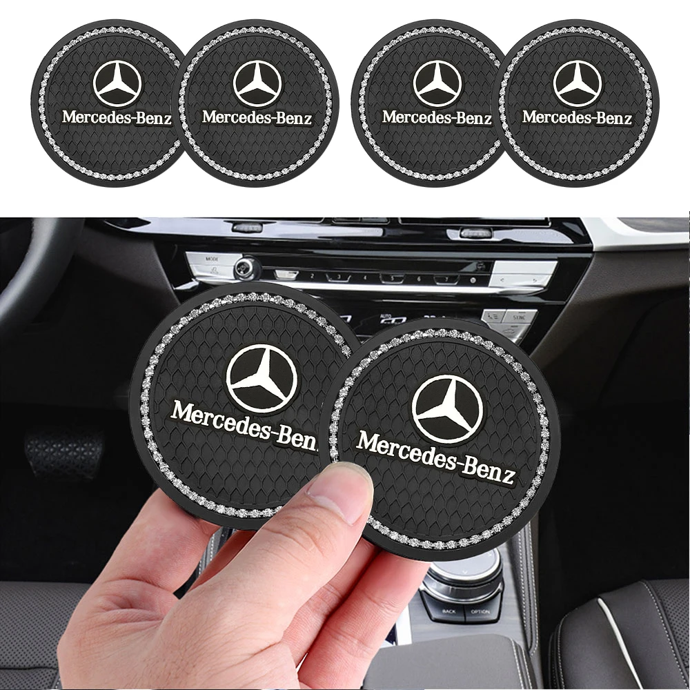 1/2 шт., автомобильный нескользящий коврик для чашек Mercedes Benz, AMG W108 W124 W221 C180 C260 C300 GLA GLB GLC CLS