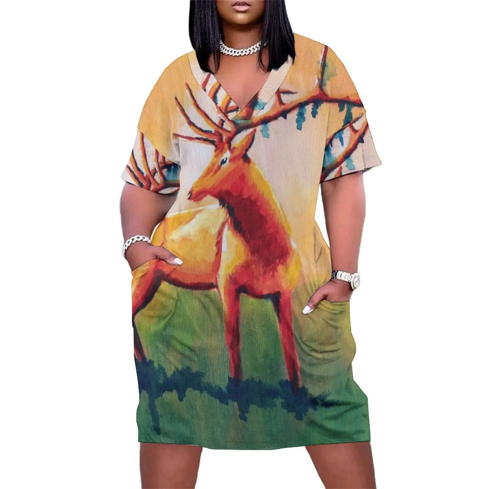 

Elk in the Forest Loose Pocket Dress wedding dresses for parties elegant chic wedding evening dresses summer woman dress 2025
