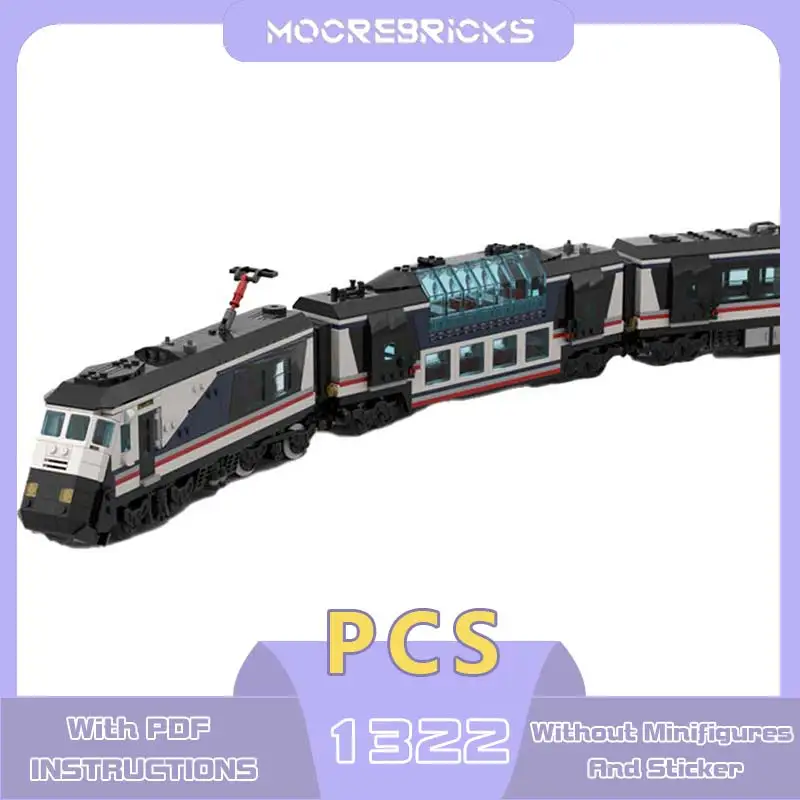 MOC-145862 City Railway Building Blocks Express Train Assemble Model Technology Bricks Toys Children's  Christmas Gifts