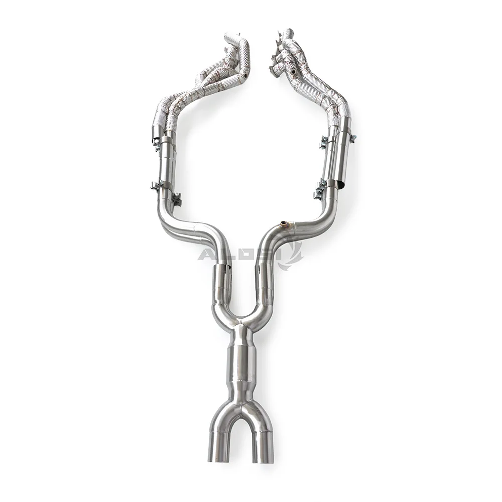 

Suitable for Ford Mustang 5.0L 2015-2024 Insulated Stainless Steel Muffler Exhaust Collector Manifold