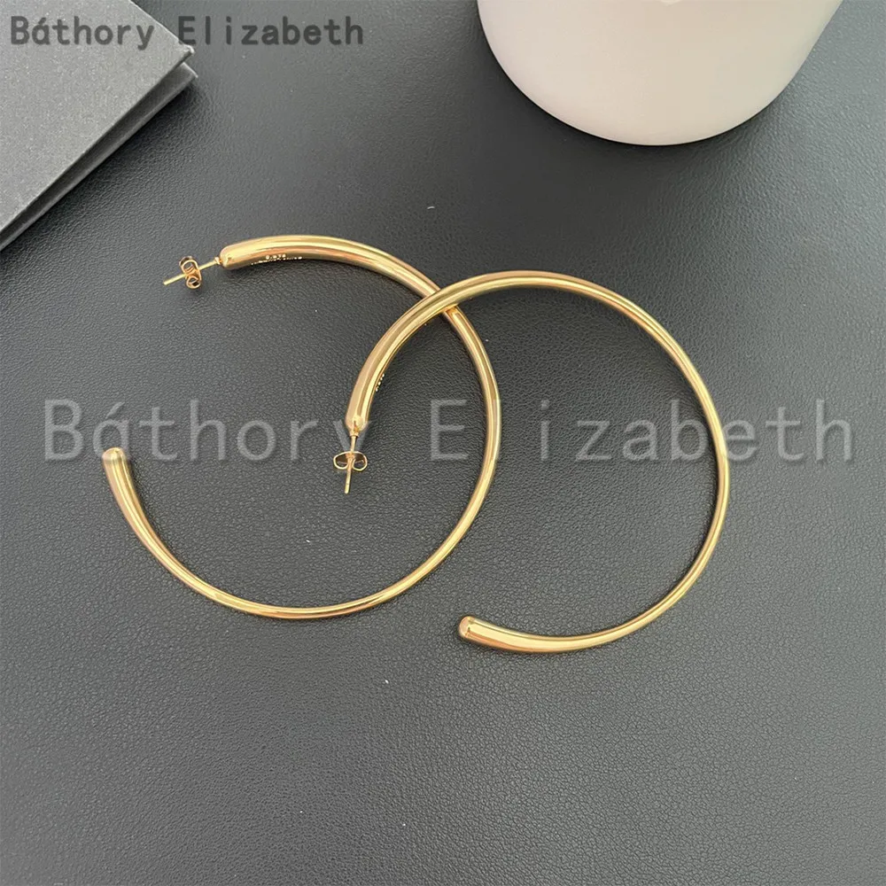 

Elizabeth Bathory2024 Europe Famous Designer Vintage Gold Big Small Circled Hoops Earrings Men&Women Luxury High Quality Jewelry