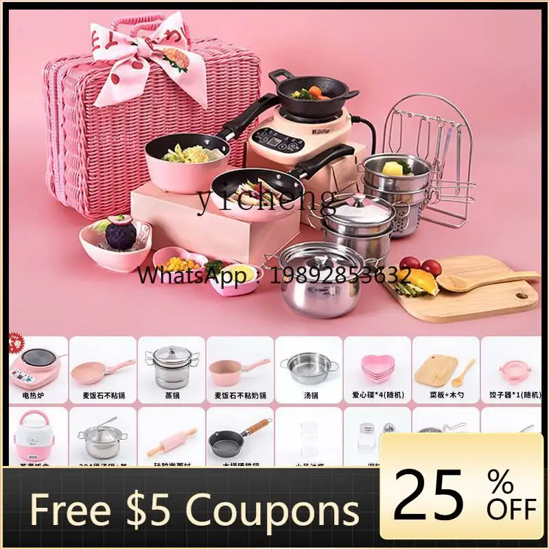 بدلة طهي حقيقية صغيرة للمطبخ، نسخة حقيقية، مجموعة كاملة لتناول الطعام للأطفال، مجموعة منزل لعب الطبخ الحقيقي #1